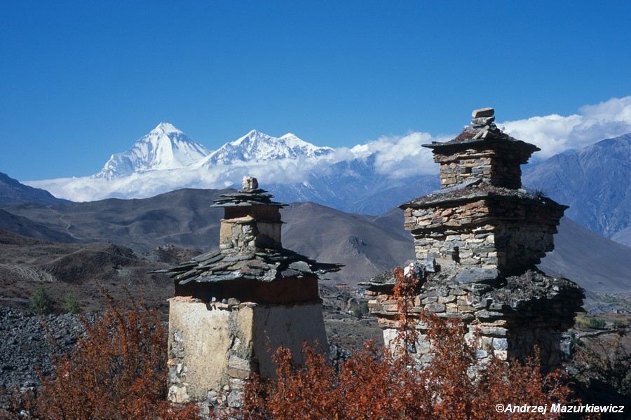 Widok z Muktinath na Dhaulagiri