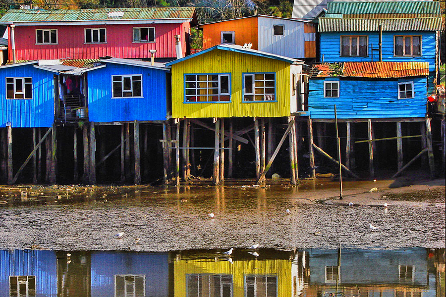 Domy palafitos na wyspie Chiloé